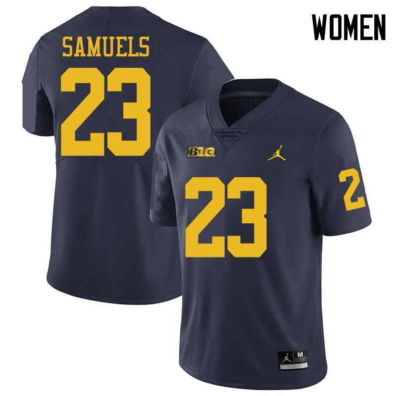 Jordan Brand Women #23 O'Maury Samuels Michigan Wolverines College Football Jerseys Sale-Navy